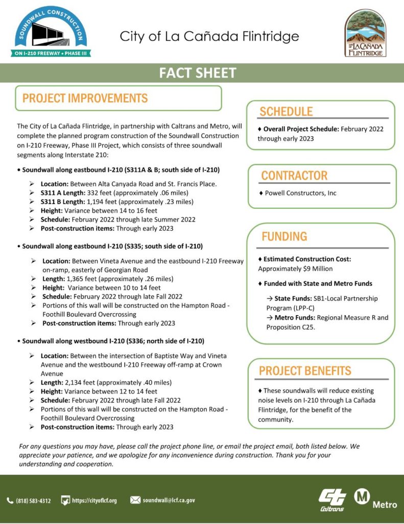 Page 1 of fact sheet for Capital Project Improvements. Please contact the city if you need assistance to read this.