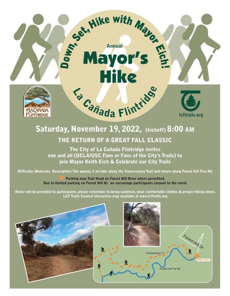 Click on the flyer to view more details about the Mayor's Hike on November 12, 2022. 